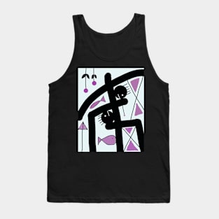 Kids in the Pink Stick Figure Tank Top